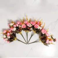 5束花(颜色可自己搭配) 欧式天使壁挂墙挂花篮墙饰花盆客厅电视背景墙上装饰田园饰品挂件