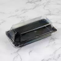 50套2粒榴莲饼单盒 2/5粒装榴莲酥包装盒长方形透明梯型吸塑烘焙西点一次性609打包盒