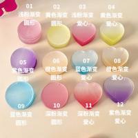 透明渐变5个[混装] 咕盘100个咕卡小圆盘亚克力闪粉渐变爱心彩色送链条片咕估正方形