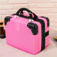 粉色 [磨砂款]14寸 复古直包角大容量化妆箱女小旅行李箱收纳包14寸迷你手提箱子16寸