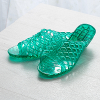 透绿 特价(6328) 36 果冻水晶拖鞋塑料坡跟女夏一字拖防滑柔软室内外穿耐磨高跟胶凉拖