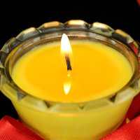 1号(黄色)1对 供佛酥油灯1/3/5/7天15天旺来油灯酥油斗烛佛前蜡烛菠萝型长明灯