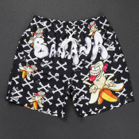 黑色 M 青年男五分宽松短裤休闲度假海边三亚沙滩裤速干可下水卡通香蕉潮