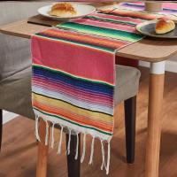 玫红-O72 33*4570克 蛋卷桌桌布户外露营桌布轻奢高级感长方形野餐蛋卷桌布派对桌旗毯