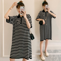 条纹孕妇裙 M 孕妇连衣裙条纹夏装大码遮孕肚女装小个子孕妇装夏天裙子夏季薄款