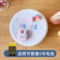 白色Stars兔子[电池款] 桌面吸尘器学生电动吸橡皮擦屑机可爱儿童清洁书桌学习用品神器吸笔屑灰尘清理器收集铅笔渣灰削沫