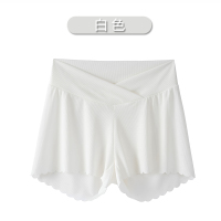 白色[低腰 无花边] M 孕妇安全裤防走光夏季薄款冰丝低腰三分打底裤宽松夏装短裤孕妇装
