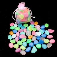 网袋装夜光石50颗 儿童宝石夜光石玩具造景装饰人造七彩荧光石吸光石发光石夜光散珠