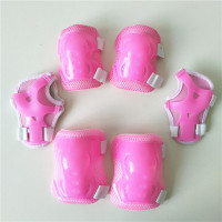 粉色 2-7岁小童 儿童护具6件套轮滑护膝护掌护肘泡沫棉护骑行护具套装