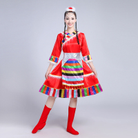 藏族女短裙 S 56个民族服装女大人藏族彝族土家族壮族舞蹈服饰少数民族演出服男