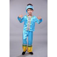 天蓝色B 拼接男长款 100cm 幼儿童少数民族服装壮族三月三演出服苗族男女彝族土家族侗族服饰