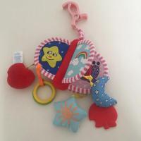 粉边法贝尔蝶挂件(多面哈哈镜) 婴儿推车吊伞床铃挂件夹式动物风铃床挂宝宝安全座椅摇铃毛绒玩具