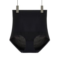 三角款-黑色[超薄 无痕收腹] M(80-100斤) 高腰收腹内裤女夏季薄款产后塑形收小肚子强力束腰提臀塑身安全裤