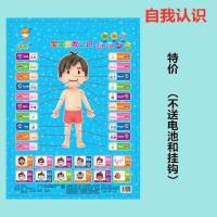 自我认识(无赠品) 婴幼儿早教学习用品挂图识字卡片数字有声表儿童玩具语音拼音字母