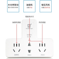 油烟机伴侣联动插座排烟机插板厨房智能止回阀排插管道风机配件