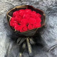 19朵红玫瑰[送花灯] 99朵玫瑰花束永生香皂花情人节母亲节送女友礼物闺蜜生日订婚礼物