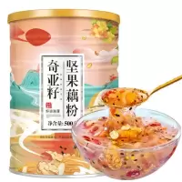 1罐500g奇亚籽坚果无 好冲泡速食颗粒奇亚籽坚果桂花藕粉羹营养代餐速溶正宗好吃的藕粉
