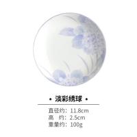 1号器型-淡彩绣球 日式吐骨头碟蘸酱料碟陶瓷葱花水果干碟小菜碟子点心蛋糕小吃食盘