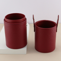 红色刷桶 化妆刷收纳盒眼线笔筒带盖刷子桶梳妆台桌面防尘护肤品眉笔眼影桶