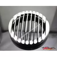 亮光黑 适用哈雷XL883 XL1200 X48 改装黑栅栏大灯罩 装饰盖 保护罩 铝材