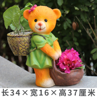 小熊花缸款一 庭院花园创意装饰植物多肉绿植花盆园艺摆设卡通可爱动物小熊摆件