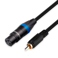卡侬母转莲花公(经济款单条) 1米 发烧级高保真 卡侬公(母)转莲花公XLR-RCA调音台功放监听音箱线