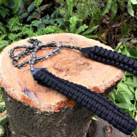 黑色 33齿 户外链条锯线锯钢丝锯野外求生装备折叠锯伞绳款手拉绳锯手动链锯