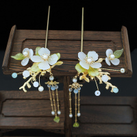 E630发冠+发簪+耳环钩款 汉服头饰古风发饰女民族风超仙全套簪子流苏步摇复古发冠发簪套装