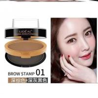 01#深棕+深灰黑(三种眉形+眉刷) 5.5g 李佳琪懒人眉毛印章眉粉防水防汗一秒画眉神器初学者眉笔不脱色