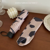 奶牛咖啡 奶牛麦片~简单中性款晴雨伞 防晒遮阳遮雨两用情侣黑胶伞ins男女