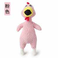 菠萝鸡粉色 斯恒宠物玩具彩色菠萝绒发声惨叫鸡毛绒比熊泰迪金毛磨牙玩具