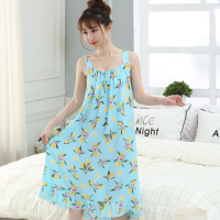 吊带柠檬 均码(体重165以内) 夏季女生无袖睡裙女吊带菠萝卡通人造棉水洗布家居服宽松孕妇可穿