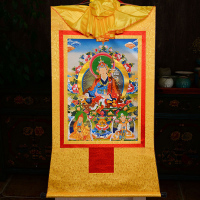 单层装裱-黄色小龙 D型-长35cm 藏式装裱 拼套 莲花生大士佛像画像挂画 西藏手绘唐印刷禅意莲师三尊唐卡装饰画