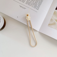 手腕挂绳-站立小熊(奶茶色) 小樱桃糖果造型可爱卡通手机挂绳挂手短款硅胶手机链防摔挂件腕带