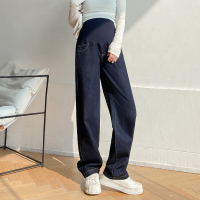 款式一深蓝 M 孕妇牛仔裤春秋薄款孕妇裤子春季外穿阔腿裤直筒长裤夏孕妇装春装