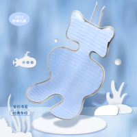 日本高冷经典丨经典款丨蓝 68*40推车、餐椅、汽车安全座椅均可用 黄古林婴儿推车凉席垫夏季宝宝冰丝凉席童车安全座椅通用