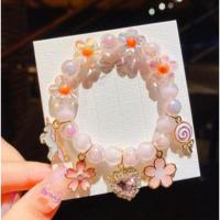 粉心心体验款1件 6.5mm 小女孩手串手饰手镯儿童手链串珠女可爱学卡通配饰串珠首饰冰雪