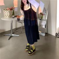 牛仔背带裙 均码 牛仔背带裙女夏季韩系宽松法式设计感小众别致复古港味chic连衣裙