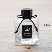 50ml六角瓶(送4根藤条) 花香调 香薰瓶子空瓶香水分装瓶车载空瓶汽车挥发空瓶车载挥发瓶空瓶除臭