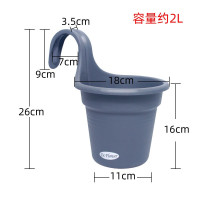 单钩挂盆180-雅士灰 其他 中等 双钩挂盆绿植花卉垂吊植物壁挂简约桌面阳台别墅花园围栏种植花盆