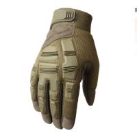 军绿色 M 男款 技师手套男防护耐磨缓震手套战术手套全指