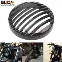 黑色 摩托车配件哈雷XL883 1200 X48 X72 改装大灯罩大灯护罩栅栏灯罩