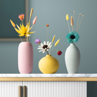 [三件套]01带干花 北欧简约花瓶ins风陶瓷摆件干花插花家居客厅电视柜轻奢装饰摆设