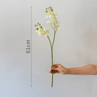蝴蝶兰(白色) 掬涵 蝴蝶兰手感仿真花高档单支假花装饰家居婚庆客厅餐桌摆件花
