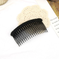 黑色 小号10cm 毛绒发梳防滑刘海梳发饰韩国发插梳头饰品短发倒插发夹发卡子大号