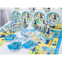 周岁小熊14件套(6人用) 含桌布 儿童生日派对用品生日一次性餐具一岁小熊主题套装舞会装饰用品