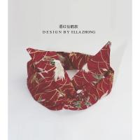 酒红仙鹤 和风仙鹤发带发箍樱花锦鲤招财猫日系头箍汉服复古超仙布艺发饰