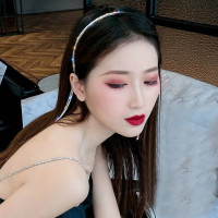 仙系满钻流苏头箍 一排钻 一款二带仙气羽毛流苏发箍珍珠假耳环头箍拍照头饰品T1204