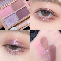 PK02 叛逆玫瑰 intoyou四色眼影盘便携大地色眼影初学者女双头眼影棒br01持久