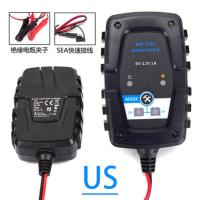 充电套装US 常见扁口插头 摩托车汽车哈雷杜卡迪宝马电瓶充电器1A 12V 6V通用型SAE快速接线